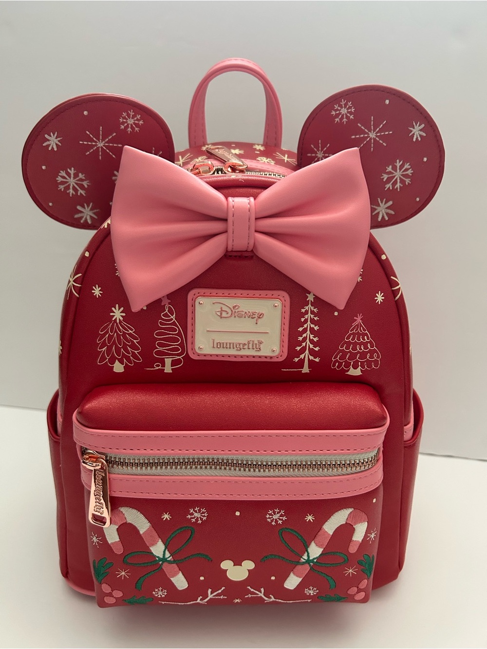 Loungefly Disney Minnie Mouse Candy Cane Mini Backpack nwt